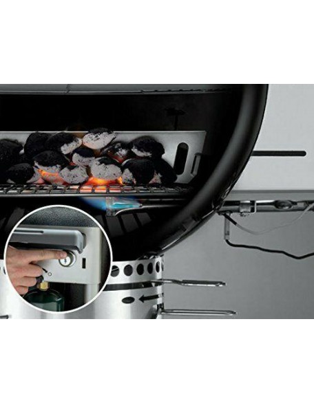 15501001 Performer Deluxe Charcoal Grill, 22-Inch, Touch-N-Go Gas Ignition