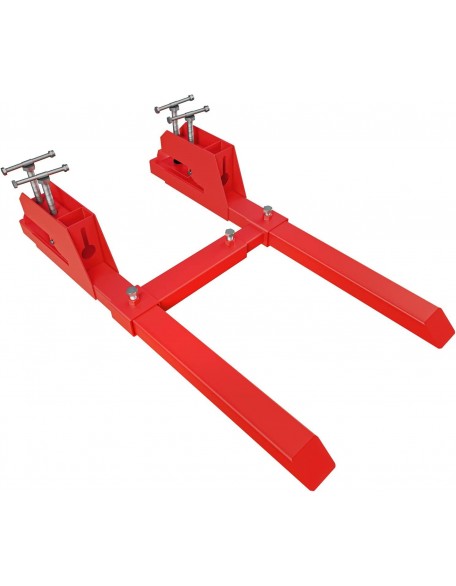 MAHLER GATES 2023 Upgrade Clamp on Pallet Forks with Anti-Slip Tongue, Twin Screw , Adjustable Stabilizer Bar, 43