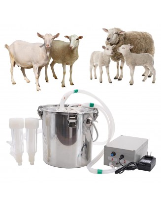 MINYULUA 5L Goat MilMachine, Pulsation Vacuum Pump Sheep Electric Milker, Automatic Portable Livestock MilSupplies Equipment with  Steel Bucket