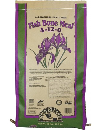 Down to Earth Organic Fish Bone Meal Fertilizer Mix 4-12-0, 50 lb