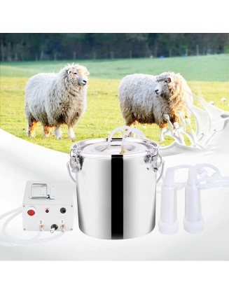 Msfullsea Electric Goat Cow MilMachine Vacuum Pump Milker MilMachine Electric Single Bucket Piston Vacuum Pulsation MilMachine (For Goat, 7L)