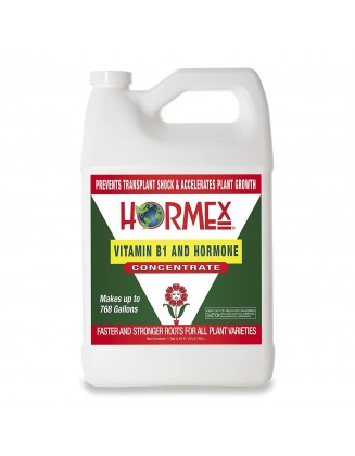 Hormex Vitamin B1 Rooting Hormone Concentrate | Prevents Transplant Shock | Accelerates Growth | Stimulates Roots | for All Plant Varieties and Grow Mediums Including Hydroponics (128 oz)