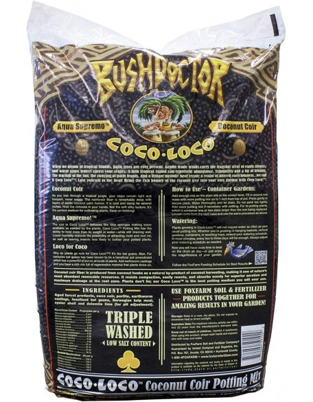 FoxFarm FX14100 Bush Doctor Coco Loco Plant Garden Indoor/Outdoor Potting Soil Mix for Plants, 2 Cubic Feet (2 Pack)
