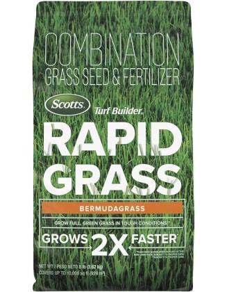 Scotts Turf Builder Rapid Grass Bermudagrass - Combination Seed and Fertilizer, 8 lbs., Covers Up to 10,000 sq. ft.