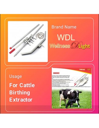 WellnessD'Light  Steel Calf Puller Calving Durable Ratchet Delivery Cattle Birthing Veterinary Instruments by WDL, Silver, 65 inches