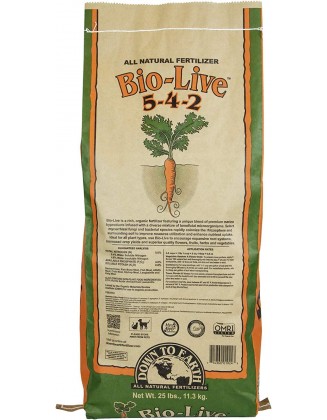 Down To Earth Organic Bio-Live Fertilizer Mix 5-4-2, 25 lb