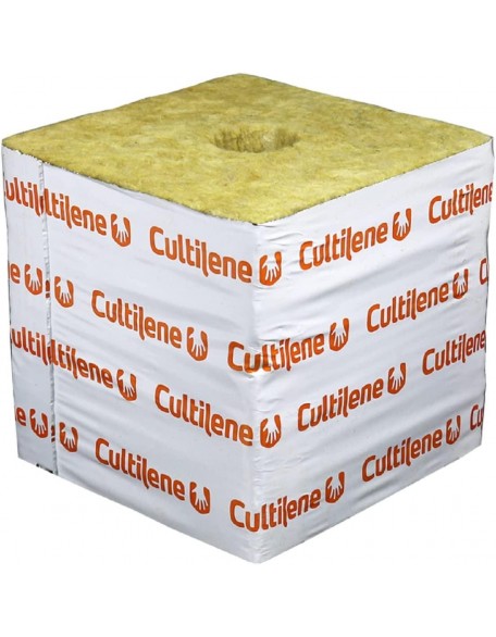 Cultilene Rockwool Blocks w/  Drain Hole, PREMIUM Rock Wool Big Block Starter Cubes for Hydroponics, Cuttings, Cloning, Plant Propagation, Seed Starting (Pack of 48, 6x6x6 Blocks)