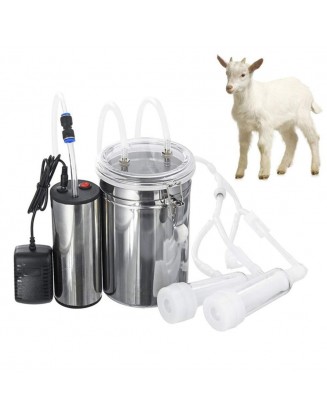 Goat MilMachine Kit for Sheep Portable Electric Milker MilMachine with 2 Teat Cups, Vacuum Pump Food Silicone Grade Hose 2L