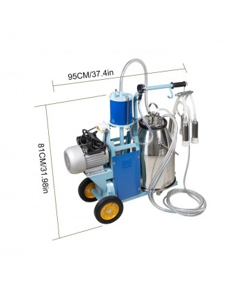 Electric MilMachine, funchic 25L Milker Machine with 304  Steel Bucket for Farm Cows 110V