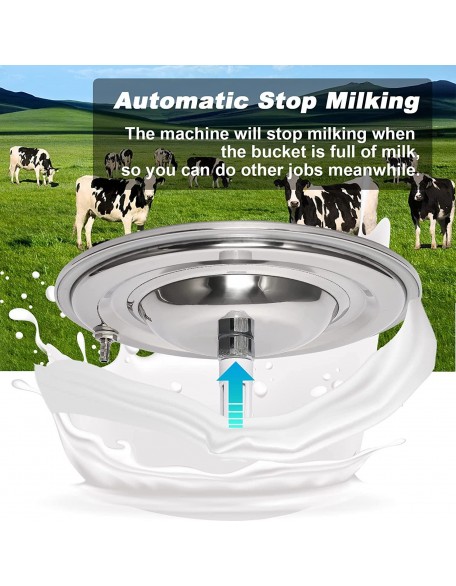 Electric MilMachine for Cow 3L Portable Pulsation Adjustable Vacuum Pressure Pump Milker with Livestock MilMachine