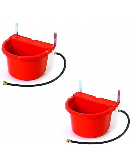 Little Giant FW16RED 4 Gallon Capacity Automatic Float Controlled Waterer Animal Horse & Cattle Livestock Water Trough, Red (2 Pack)