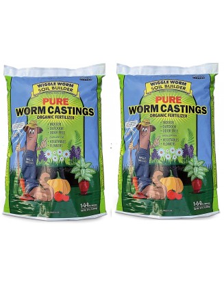 Worm Castings Organic Fertilizer, Wiggle Worm Soil Builder, 30-pounds(2-Pack)