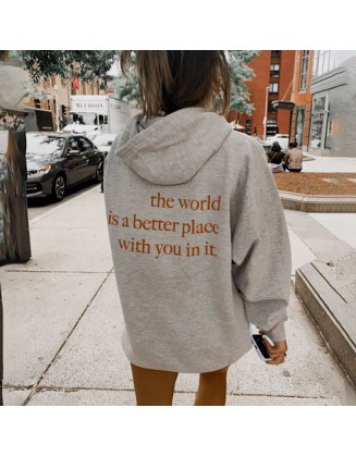 The World Is A Better Place Print Women's Hoodie