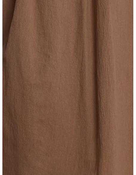 V-neck Solid Color Loose Casual Long-sleeved Midi Dress