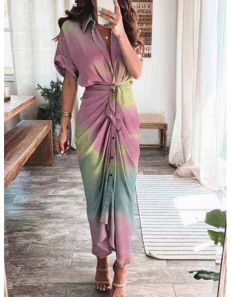 Printed Sexy Strap Irregular Dress