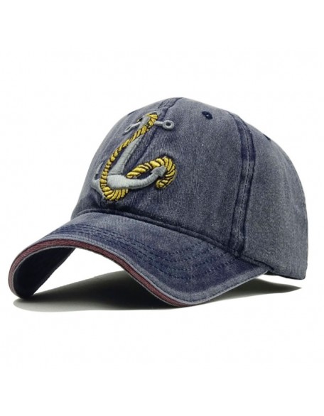 Anchor Washed Embroidered Baseball Retro Casual Peaked Cap